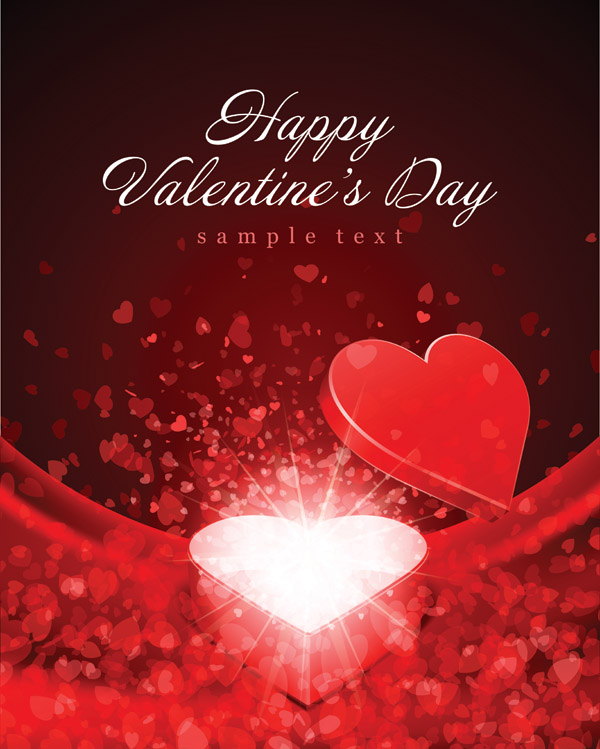 free vector Romantic love cards and background vector